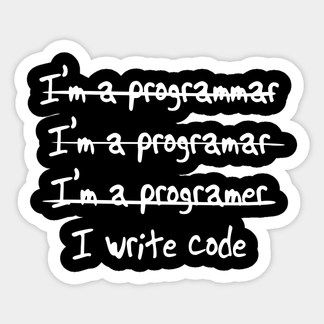 I Write Code (Programmer Misspelling) Sticker by Portals